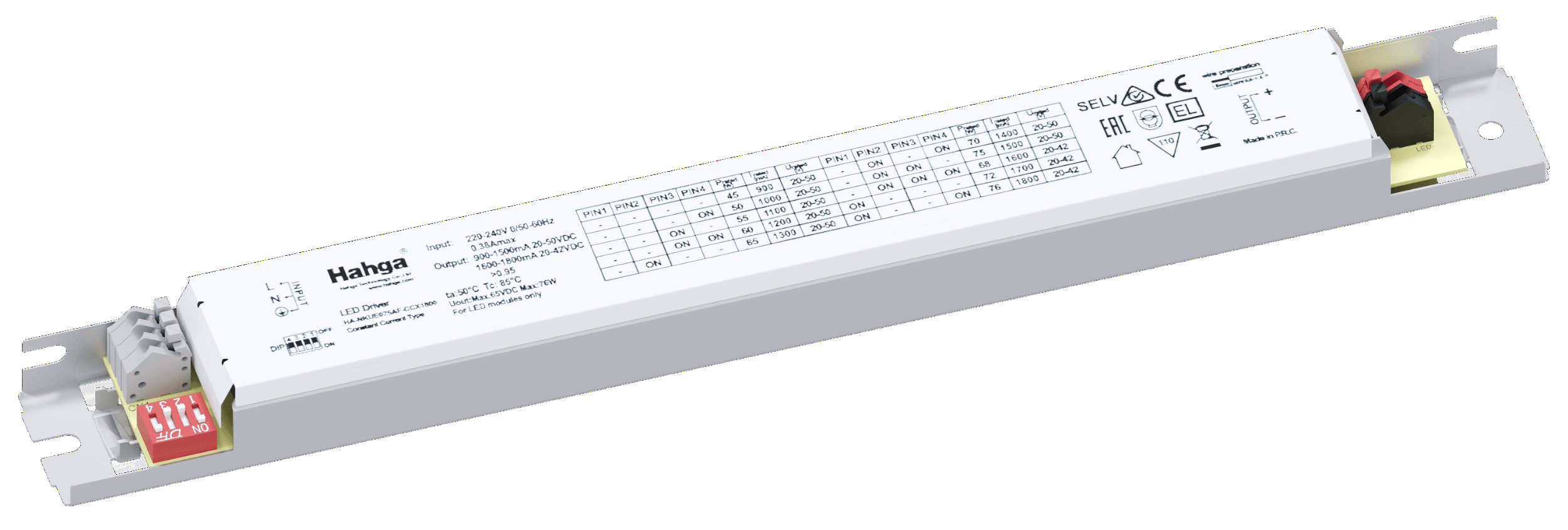 Драйвер Hahga HA-NKUE075AF- CCX1800 / 34*30*14/ 900-1800mA 20-50v
