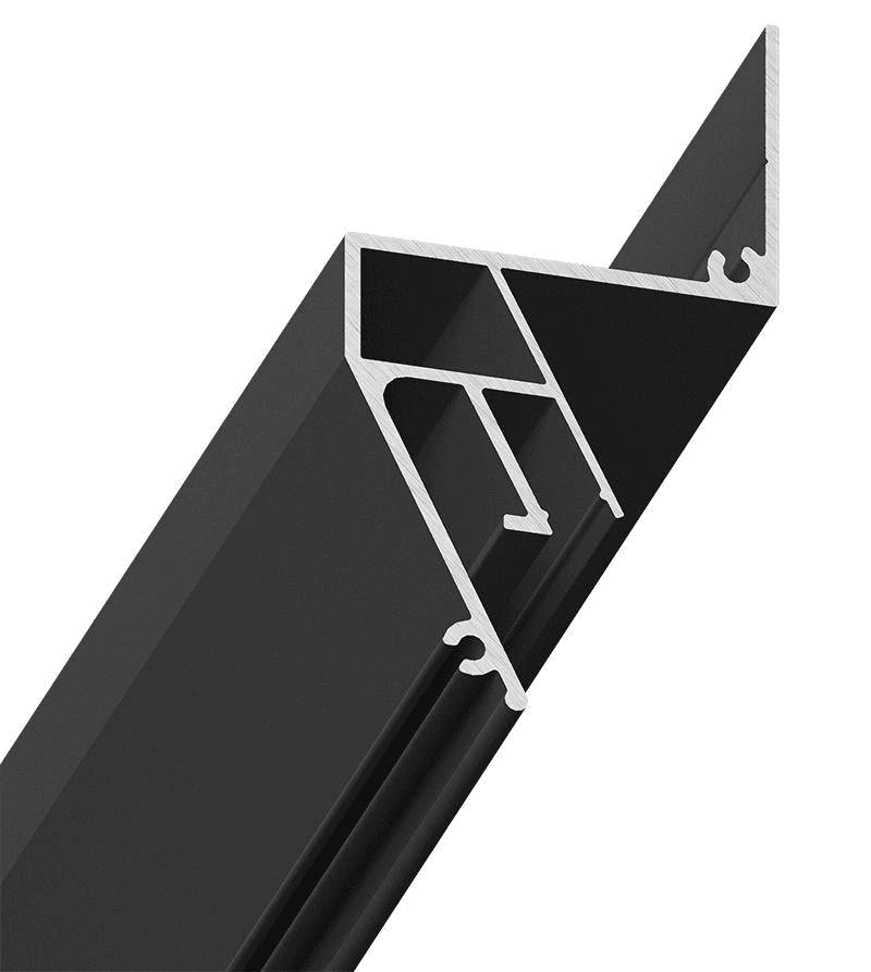 OLVIN NEO DUO BLACK Профіль для тіньової та ширяючої стелі під неон 4mm Відступ від стіни 16mm