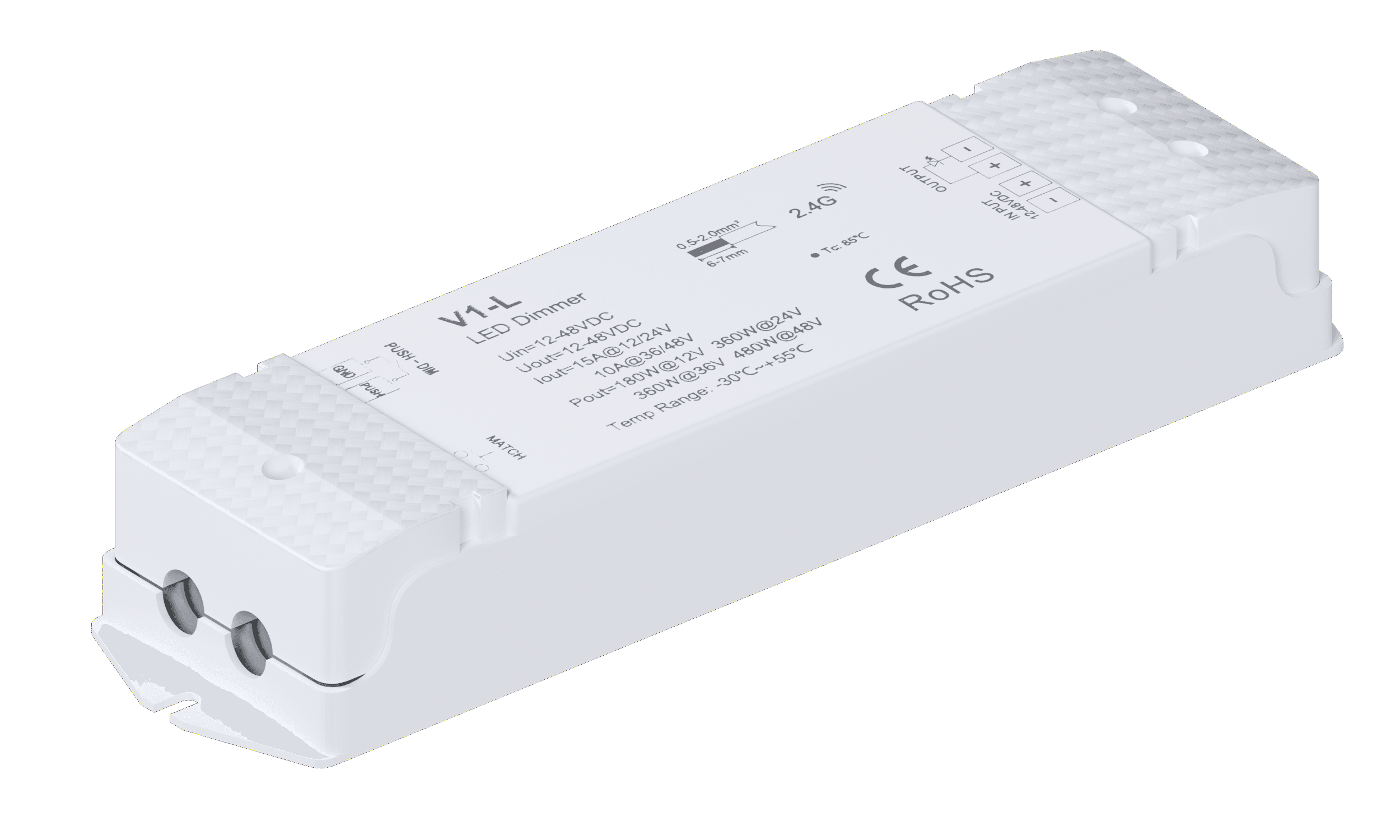 Контролер V3-L 18A 3 in 1 RGB, CCT, DIM + 3 кнопки пуш димування (Пульт 2.4G підбирається окремо та не входить в комплект)