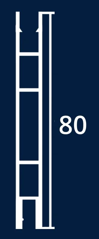Чертеж сечения профиля Kordon, высота 80 мм